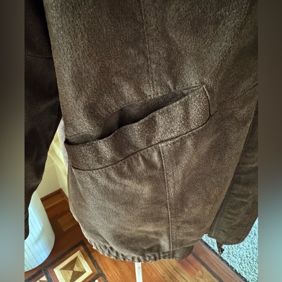Roaman's Dark Brown Leather Suede Jacket Size A8-Large - Picture 3 of 13